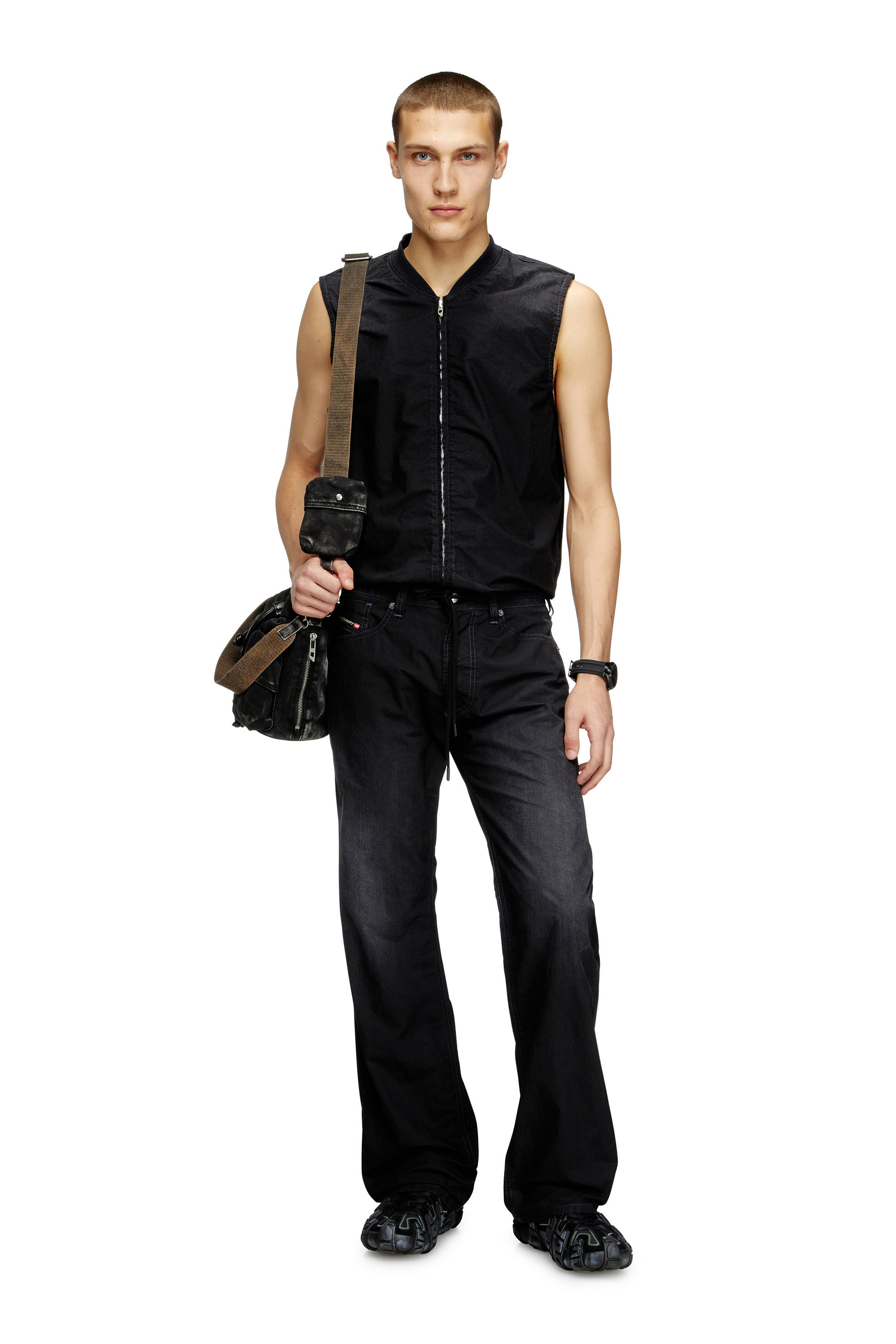 Diesel - D-SUND-D-N JOGG, Chaleco sin mangas en tejido técnico JoggJeans Unisex in Negro - 1