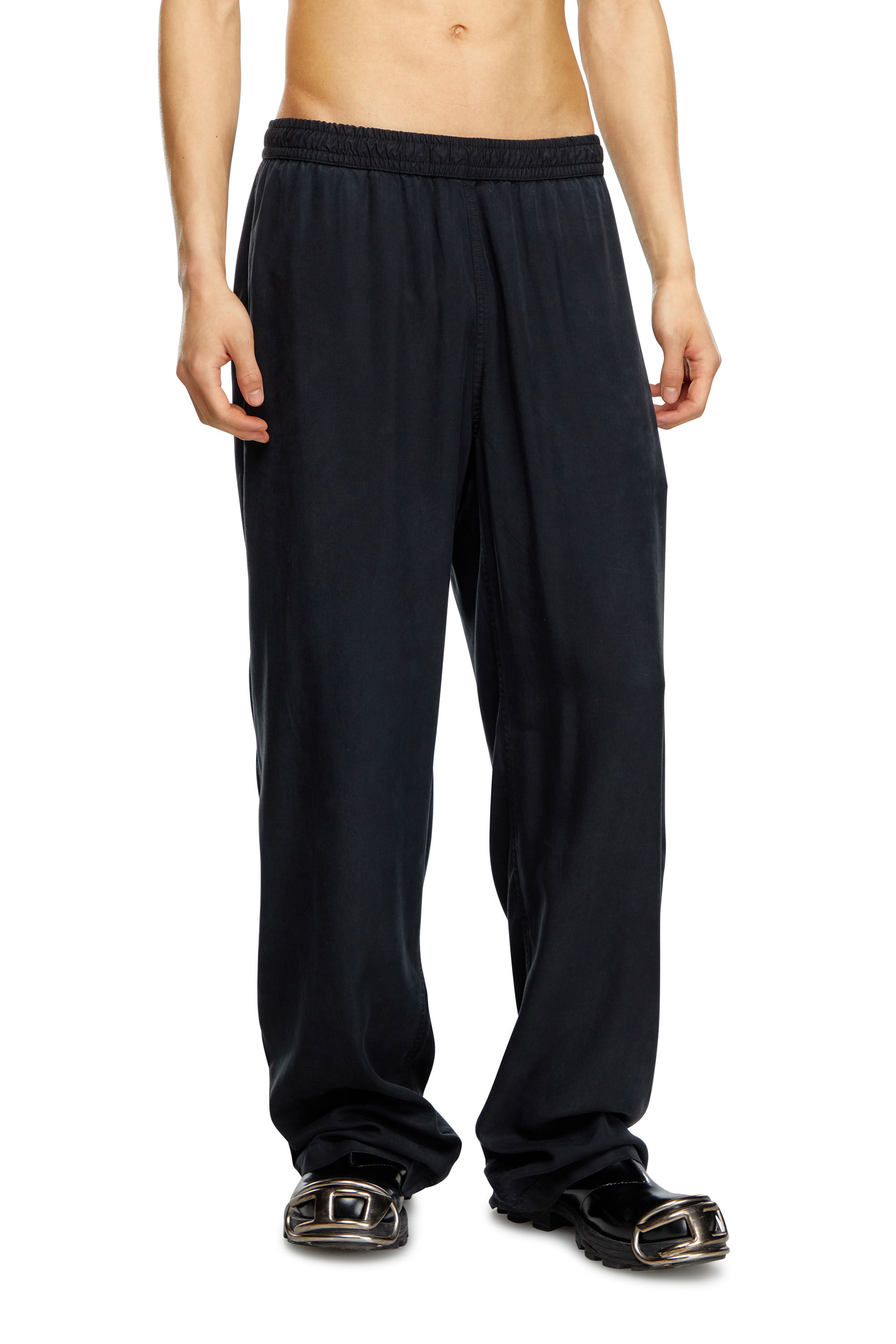 Diesel - P-DREYER-C, Pantalones con cordón de sarga desteñida Hombre in Negro - 3