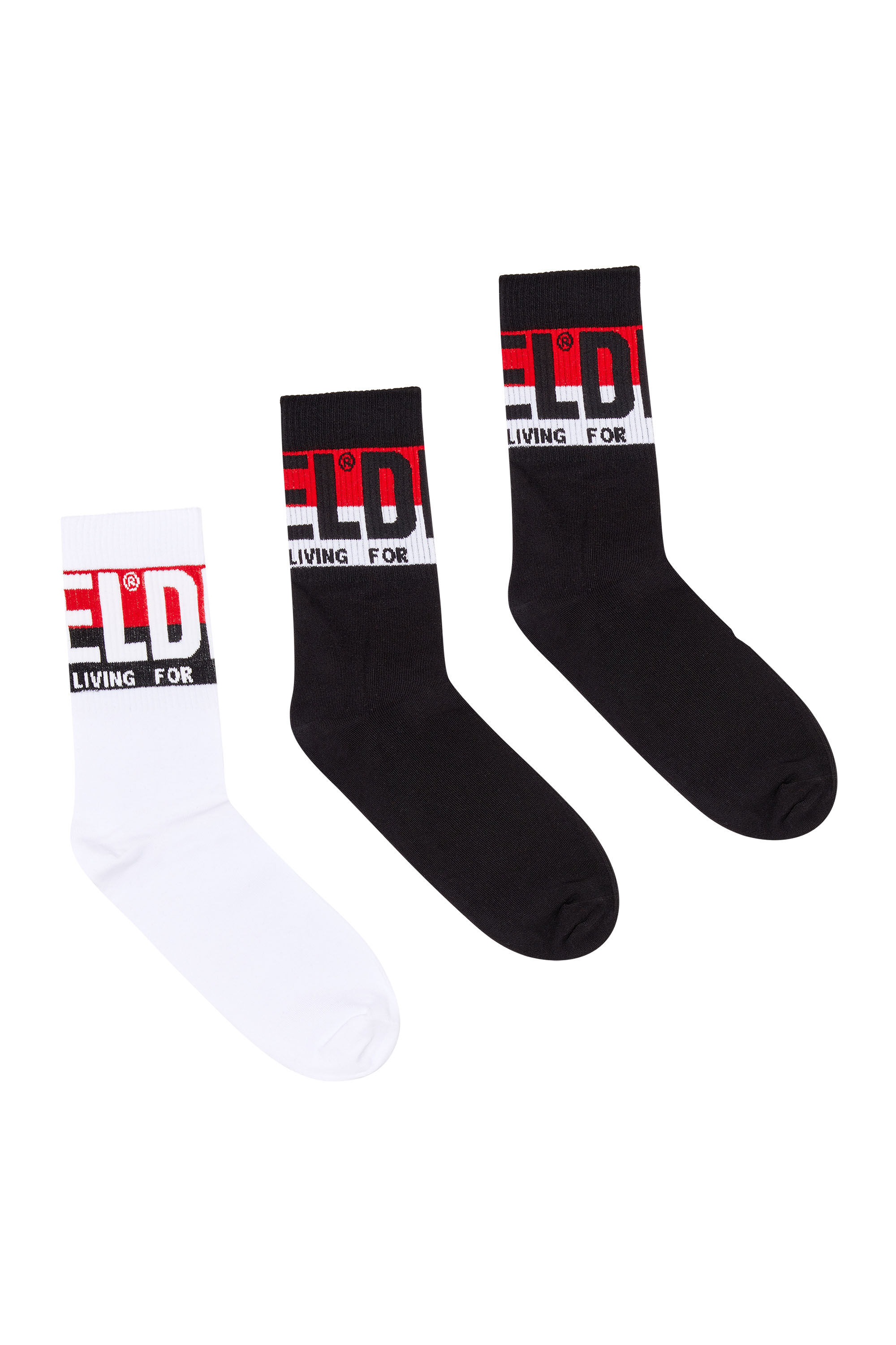 Diesel - SKM-RAY-THREEPACK, Paquete de tres calcetines con logotipo en los puños Hombre in Multicolor - 1