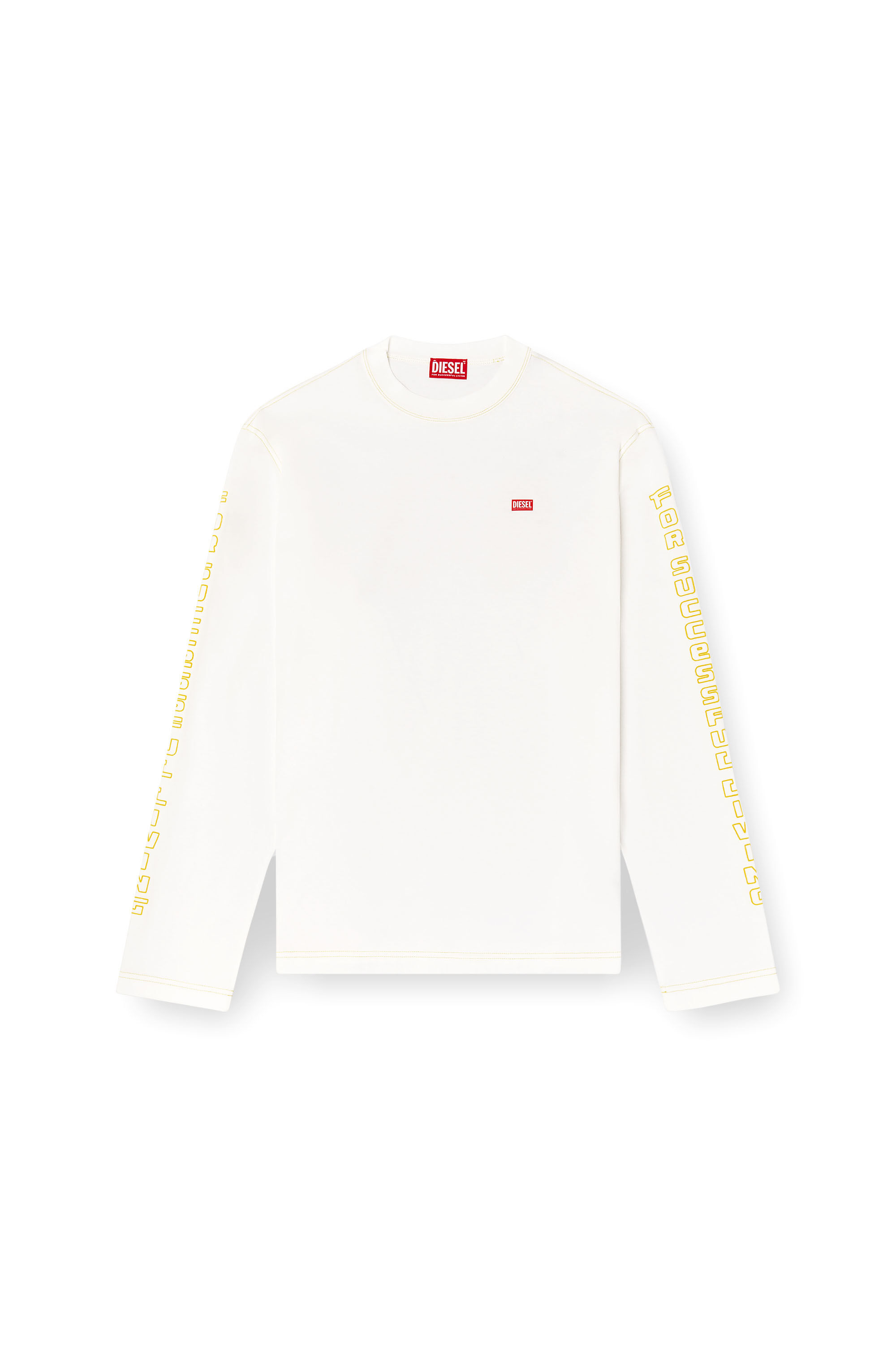 Diesel - T-CRANE-LS-R1, Camiseta de manga larga con estampado de corazón de manzana Hombre in Blanco - 2