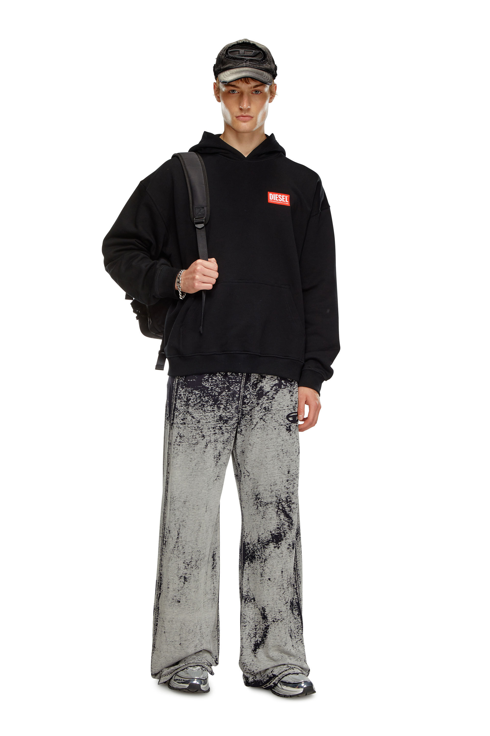 Diesel - S-BOXT-HOOD-LAB, Sudadera con capucha con etiqueta Diesel Hombre in Negro - 1