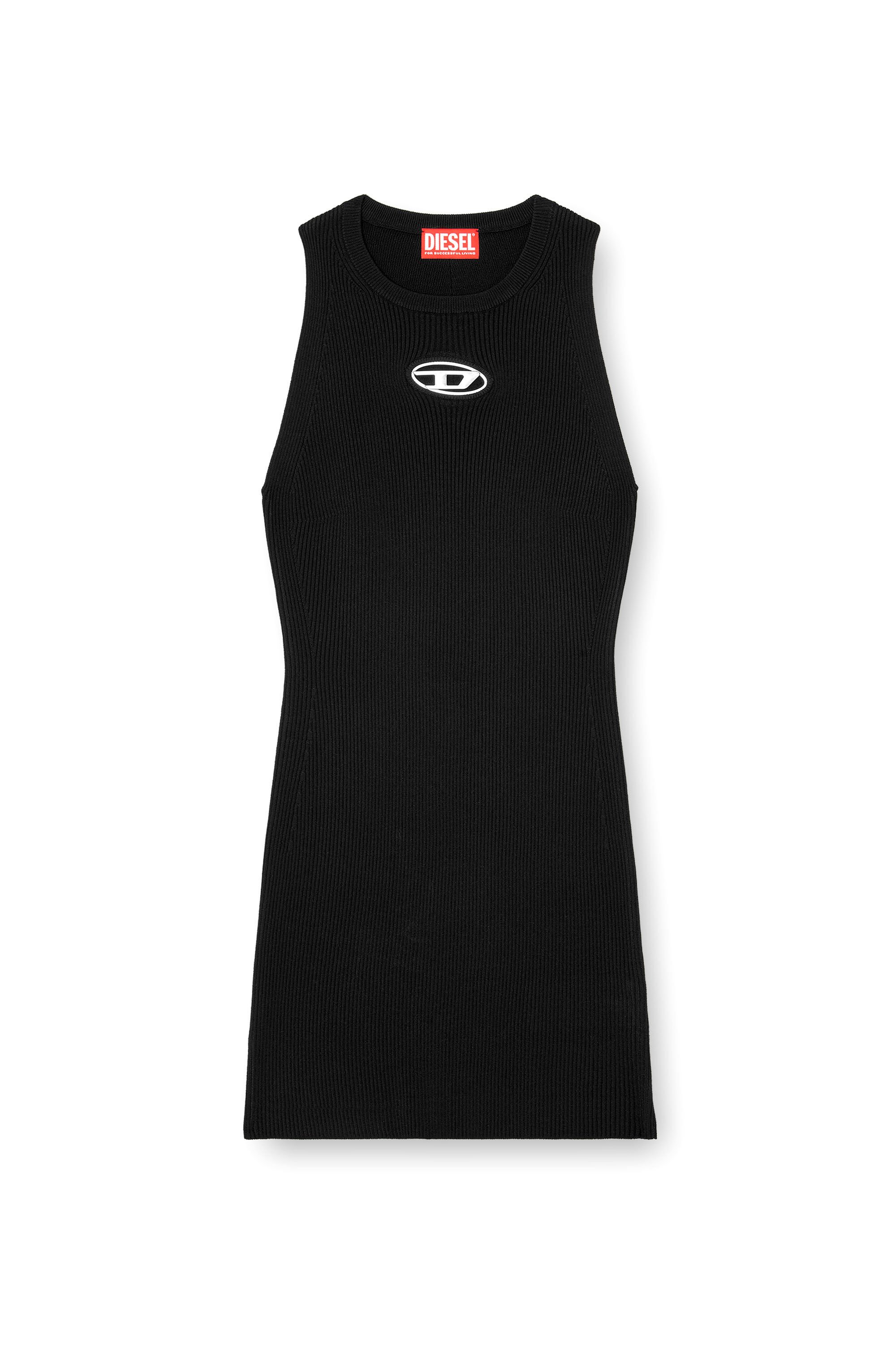 Diesel - M-CADDIX, Woman's Ribbed knit sleeveless dress in Black - 2