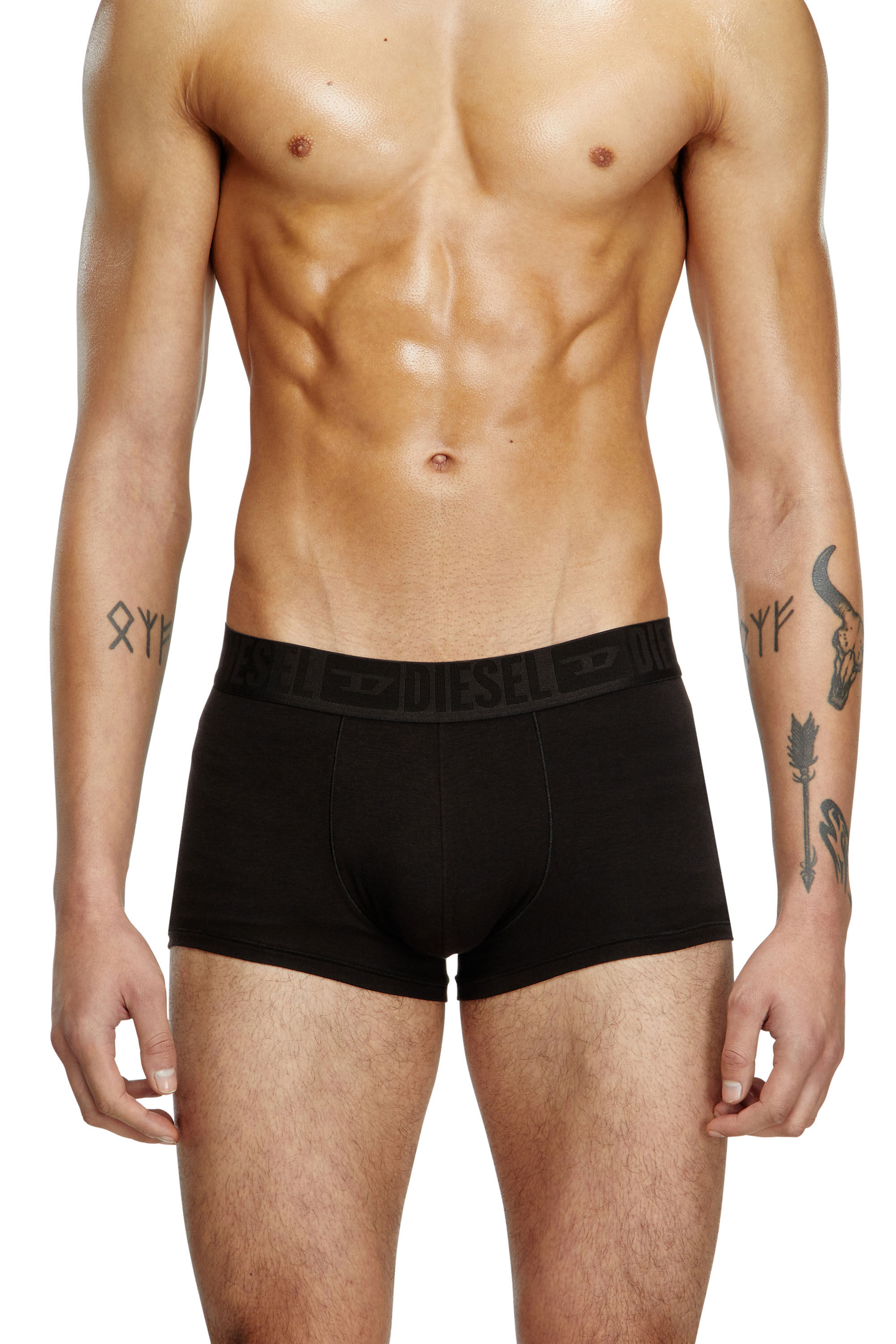 Diesel - BENJAMIN-D-MONO-3PACK, Man's Three-pack plain boxer briefs in Black - 1