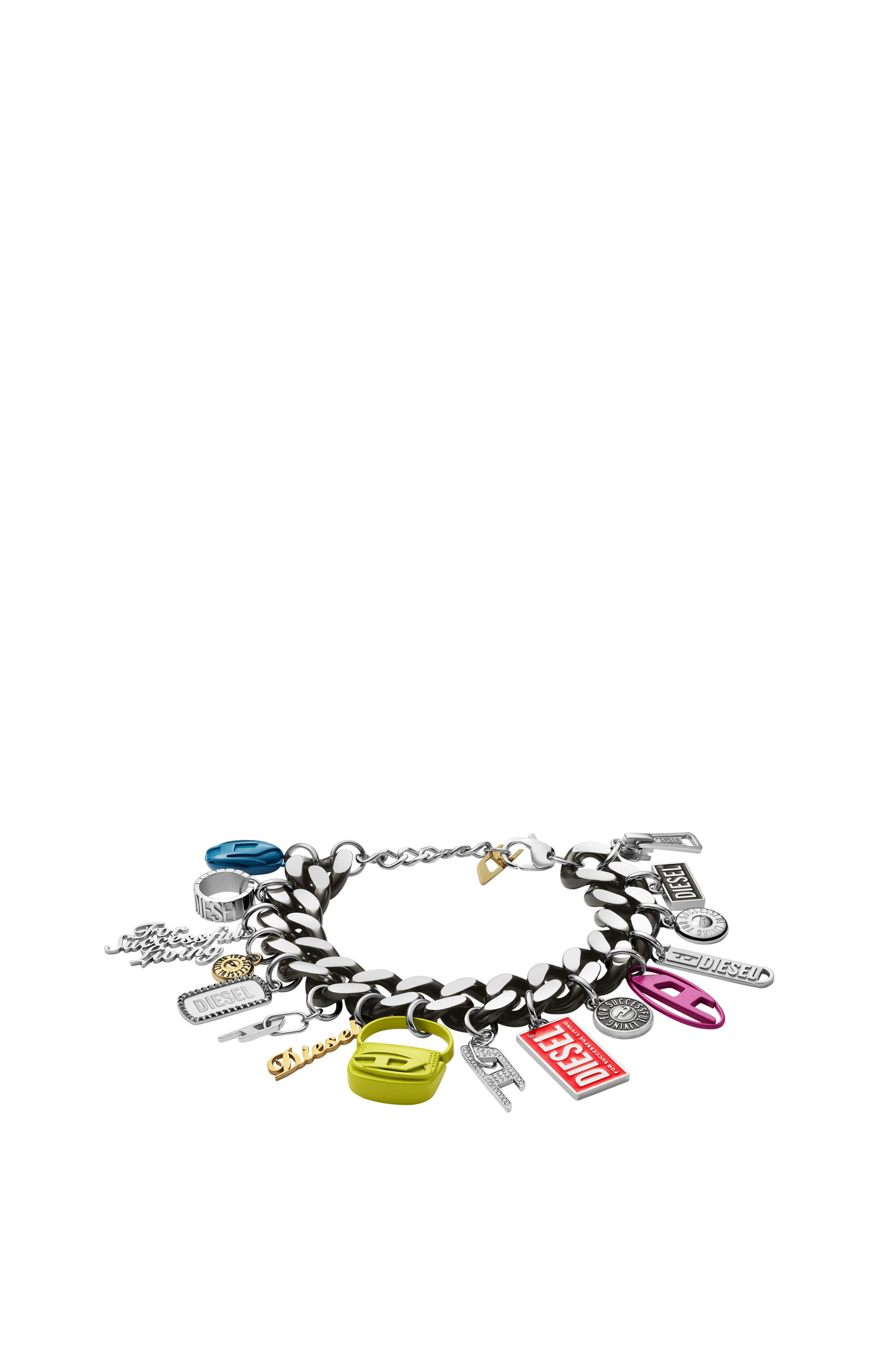 Diesel - DX1524 JEWEL, Pulsera de cadena con colgantes de acero inoxidable negro Unisex in Multicolor - 1