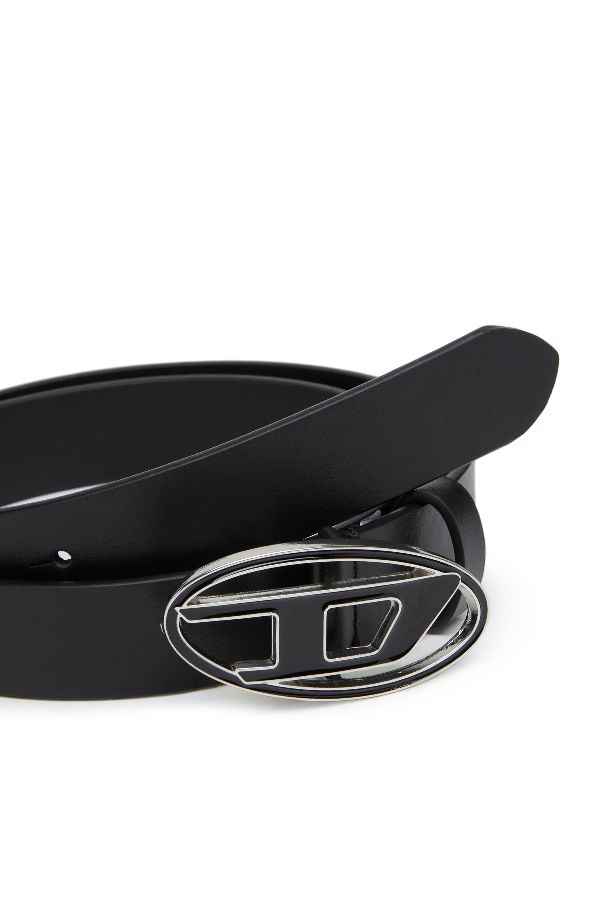 Diesel - B-1DR 25, Cinturón de cuero con hebilla esmaltada Mujer in Negro - 3