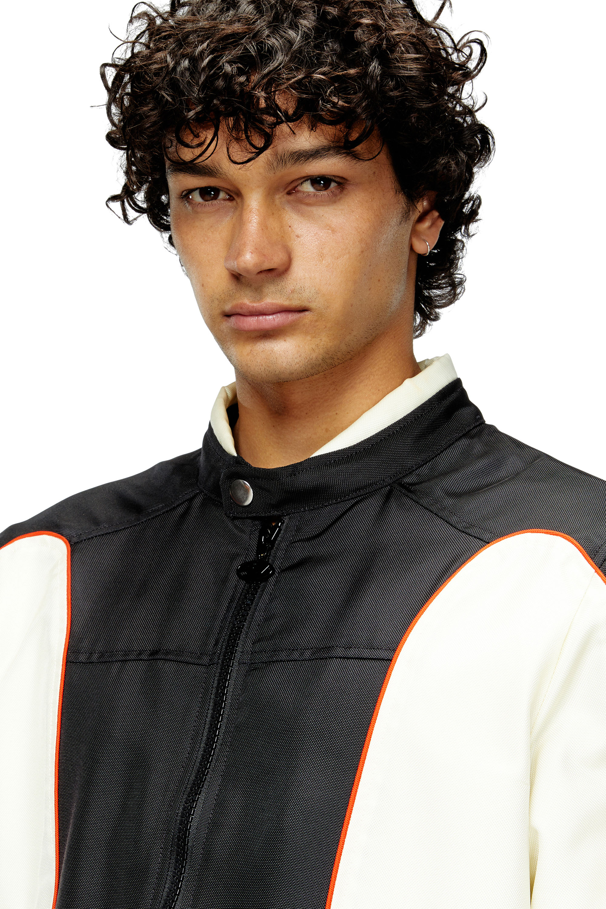 Diesel - J-BLINK-A, Chaqueta biker con bloques de color y ribetes Hombre in Multicolor - 4
