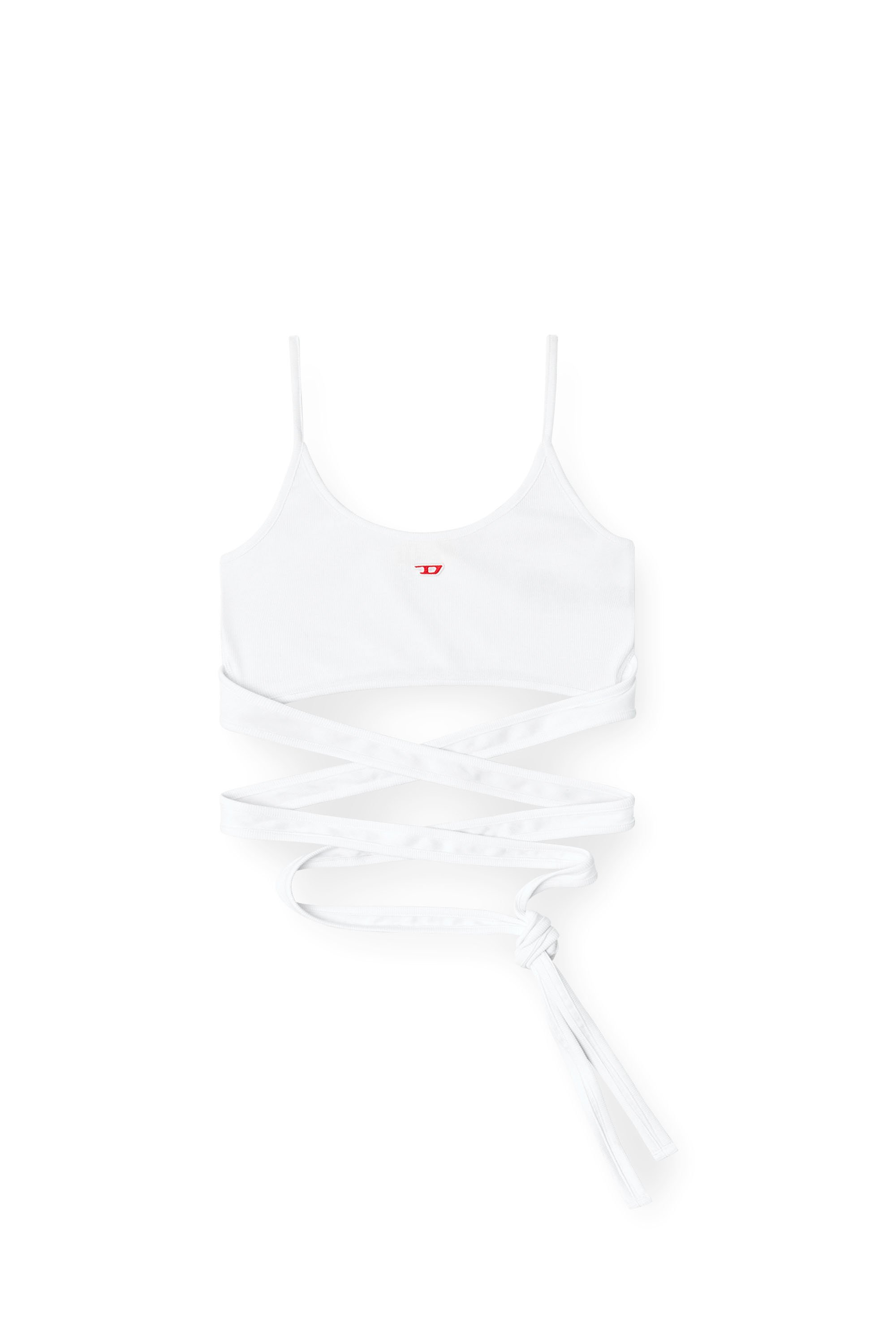 Diesel - T-LEYA-TAIL, Camiseta sin mangas con lazos para envolver Mujer in Blanco - 4