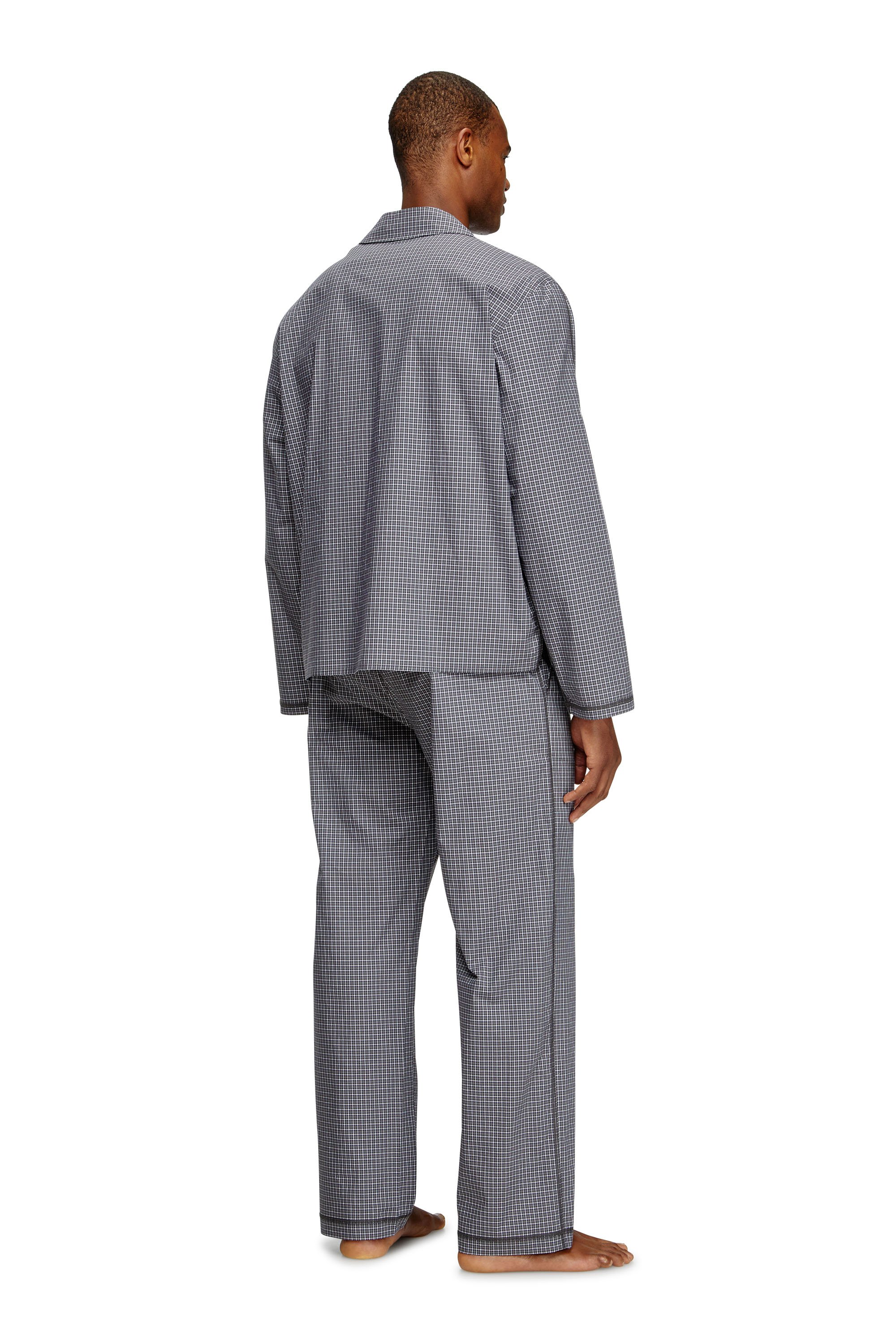 Diesel - SET-PAUL-D-CORE, Pijama de algodón a cuadros Hombre in Gris - 2