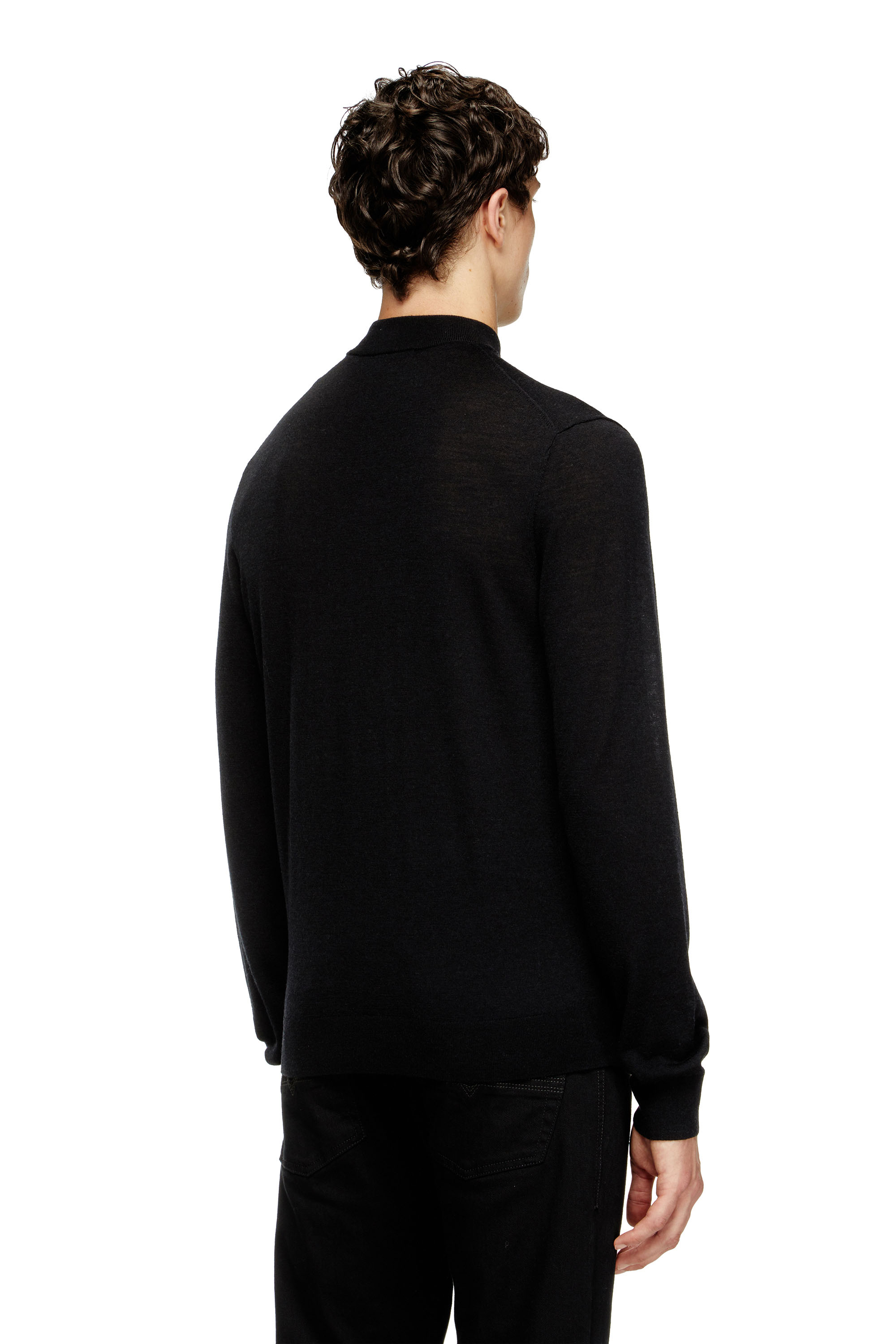 Diesel - K-GIL, Man's Wool turtleneck jumper in Black - 2