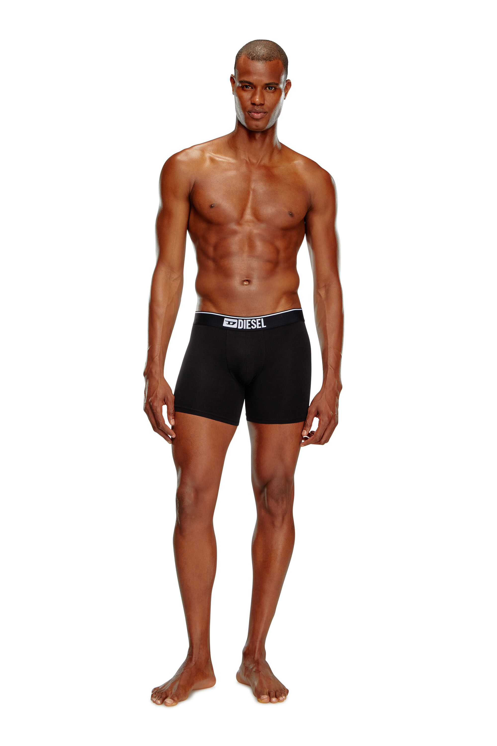 Diesel - UMBX-SEBASTIANTHREEPAC, Paquete de tres bóxers ajustados largos lisos Hombre in Negro - 3