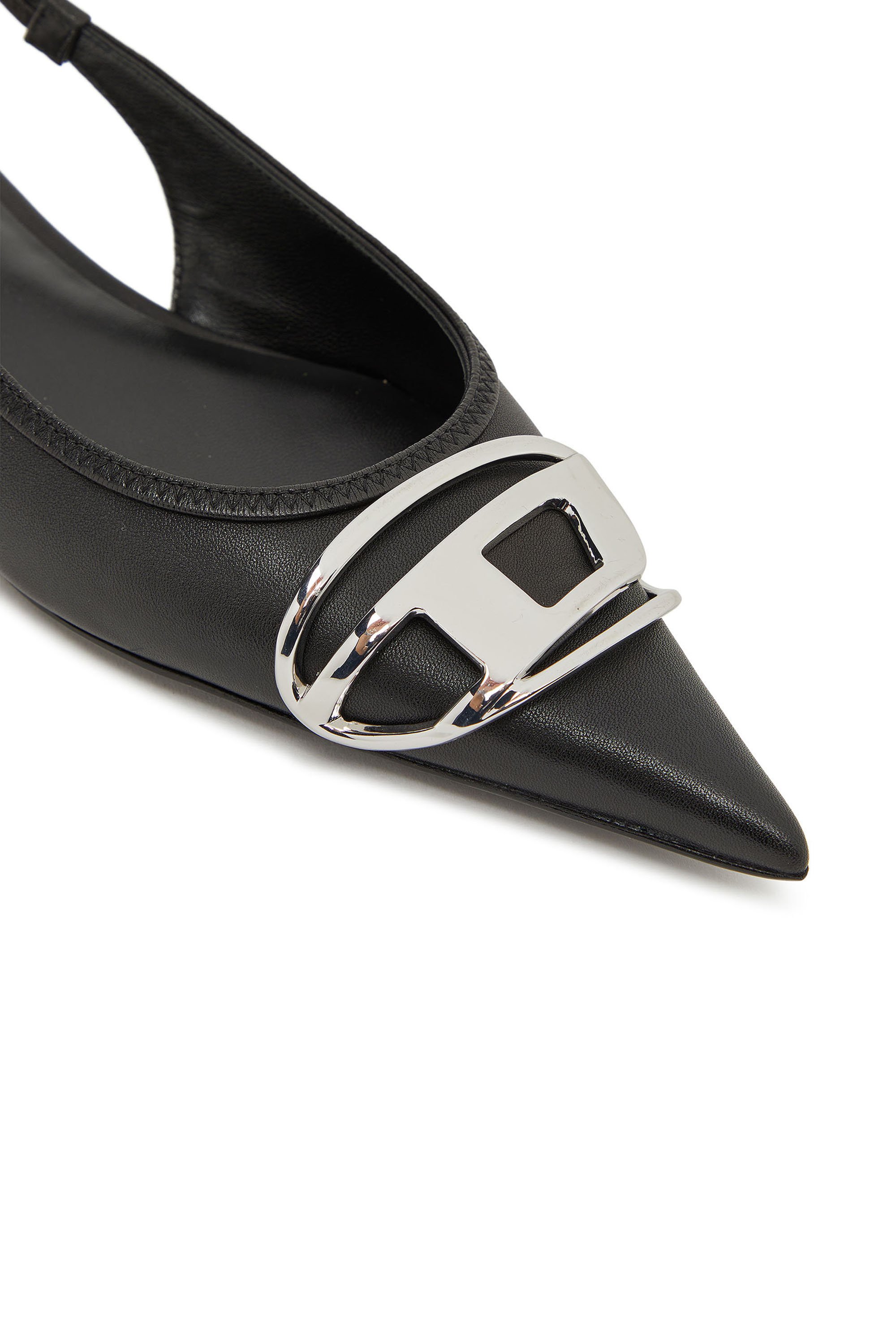 Diesel - D-VENUS SB BAL, D-Venus-Zapatos planos sin talón en cuero napa Mujer in Negro - 4