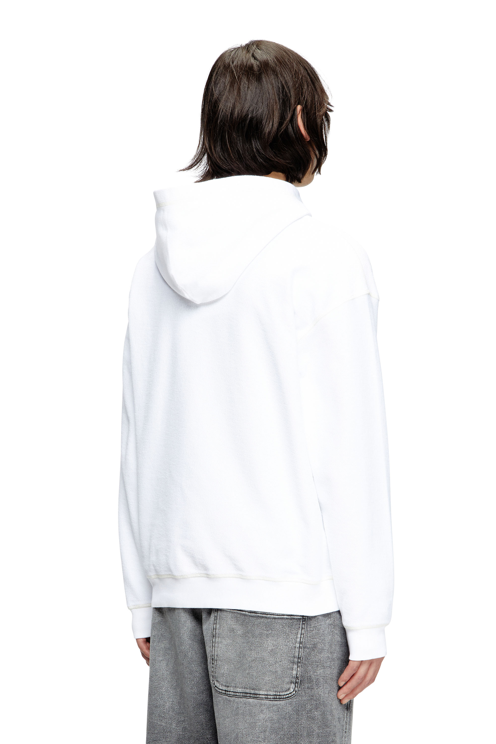 Diesel - S-BOXT-HOOD-HOSHI, Sudadera con capucha y estampado de collar con colgante Unisex in Blanco - 3