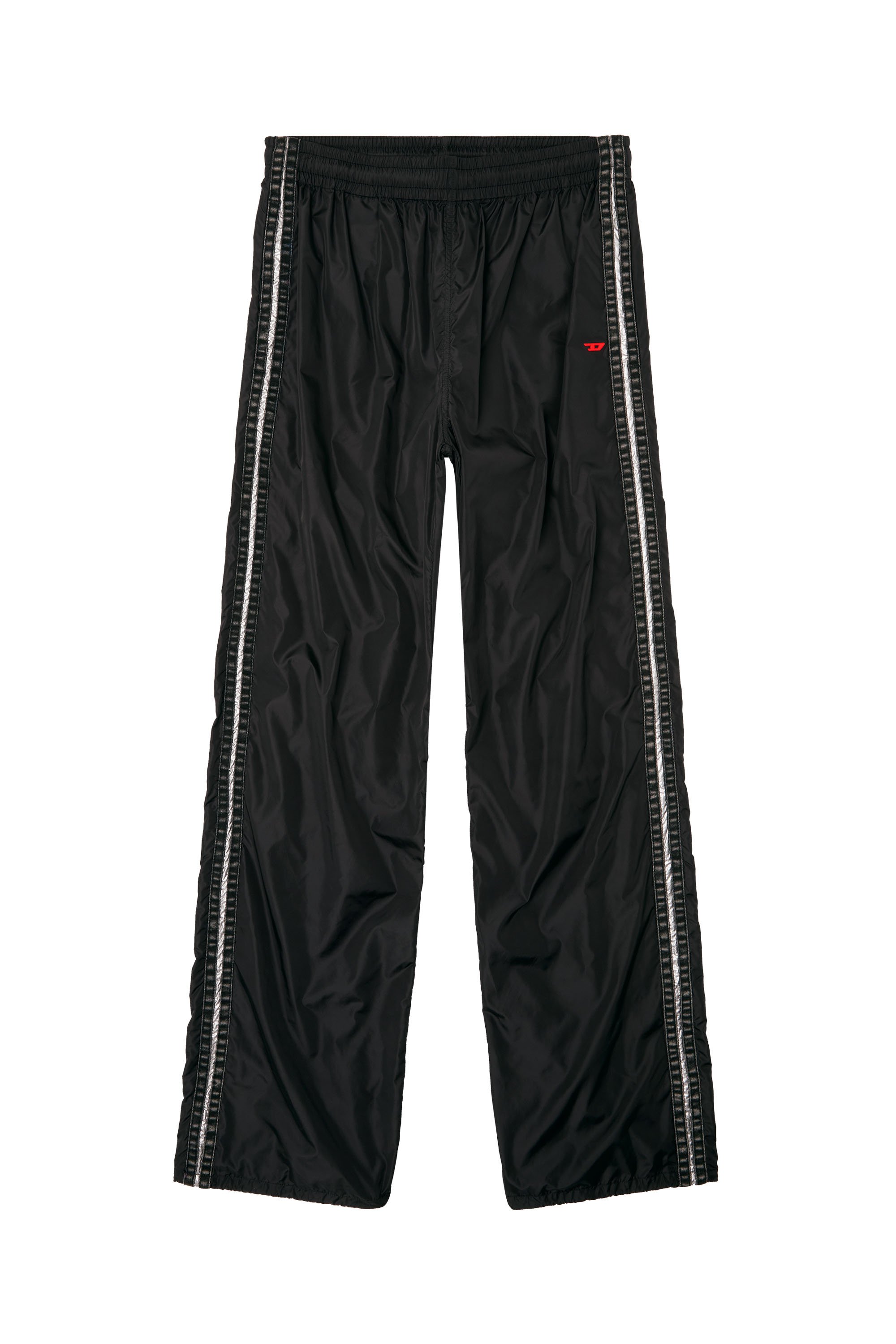 Diesel - P-CARON, Pantalones deportivos de nylon con bandas laterales Hombre in Negro - 4