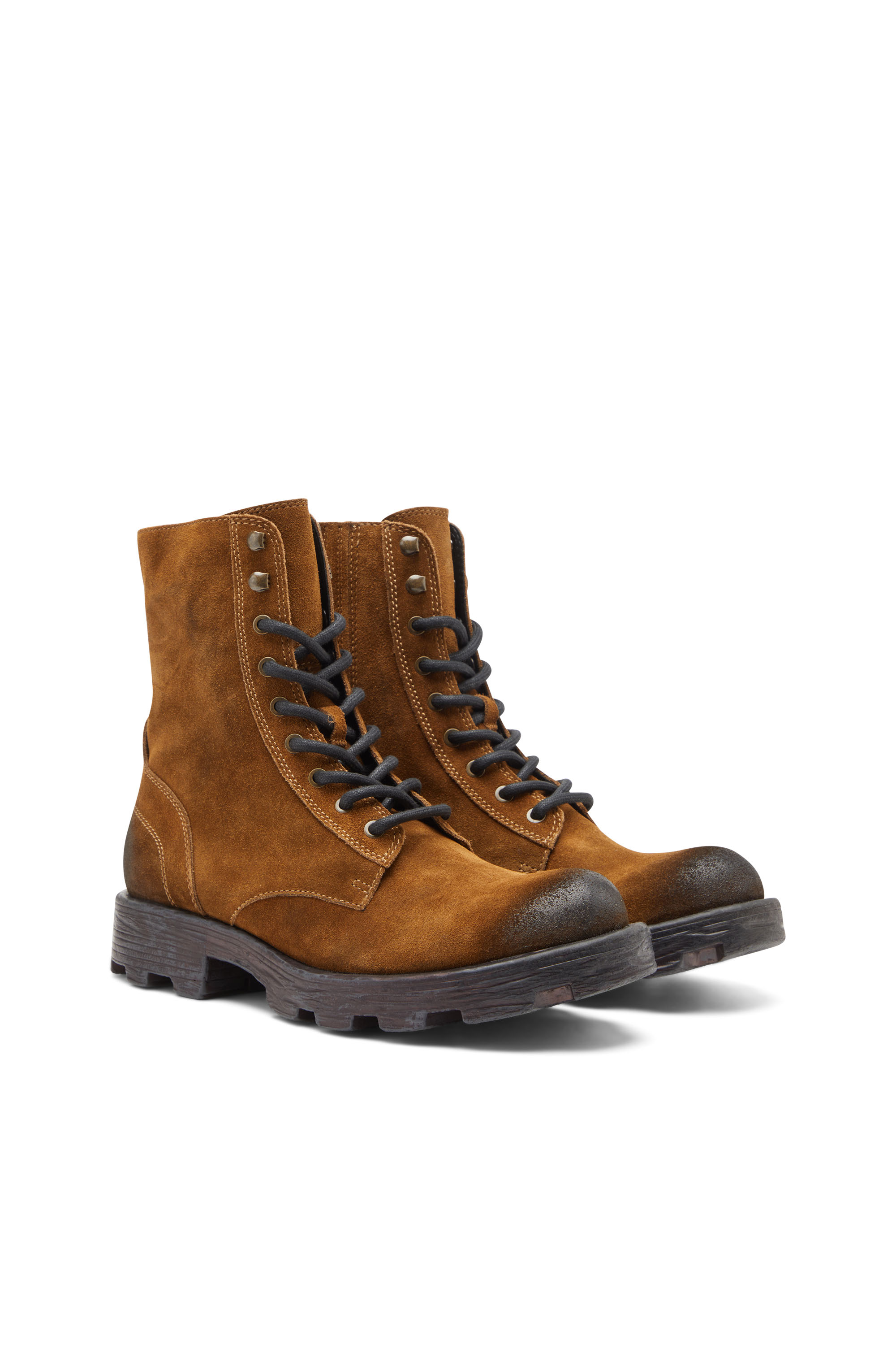 Diesel - D-HAMMER BT, D-Hammer Bt - Botas militares de gamuza encerada Hombre in Marrón - 2