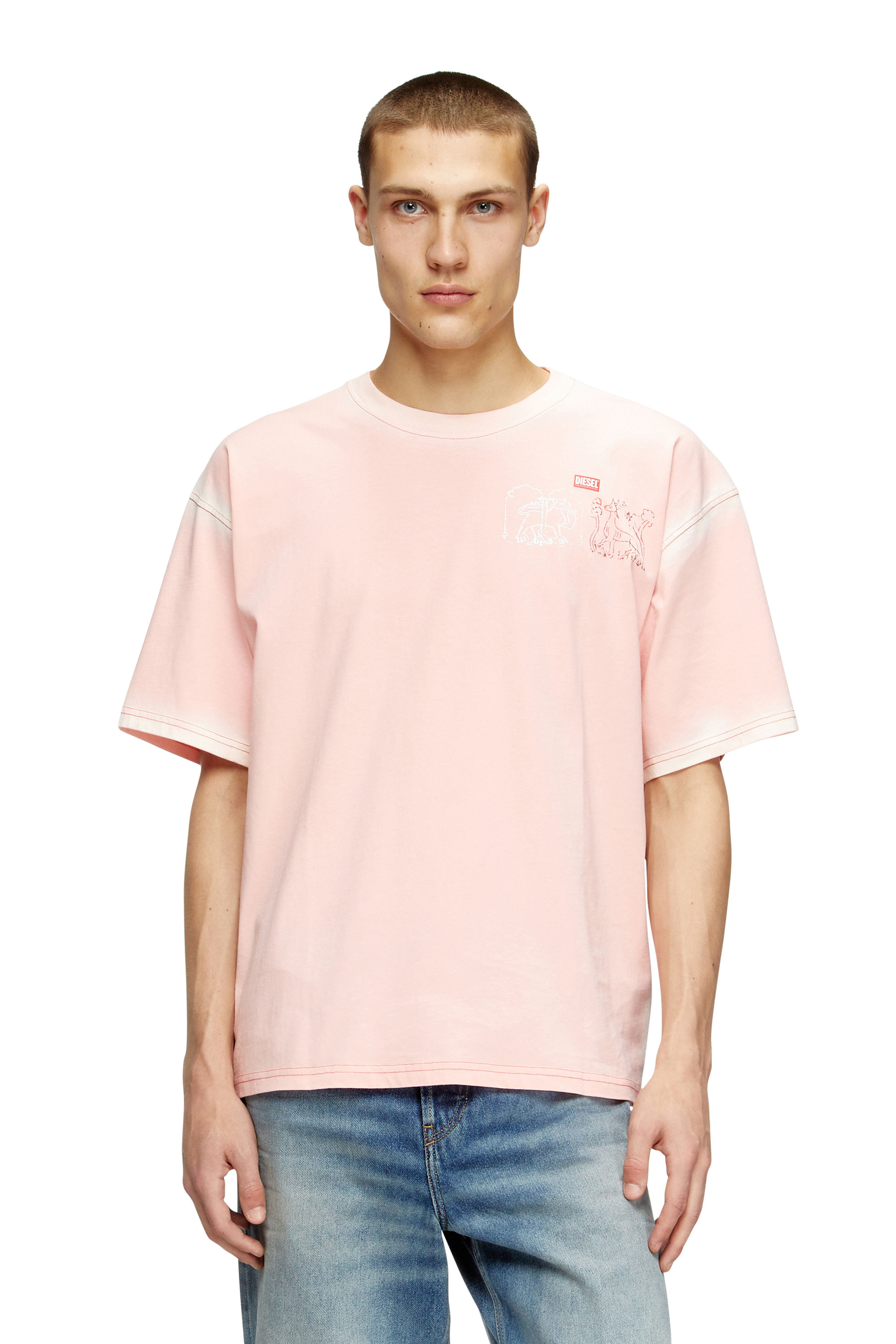 Diesel - T-BOXT-T10, Camiseta con estampado de espada Hombre in Rosa - 1