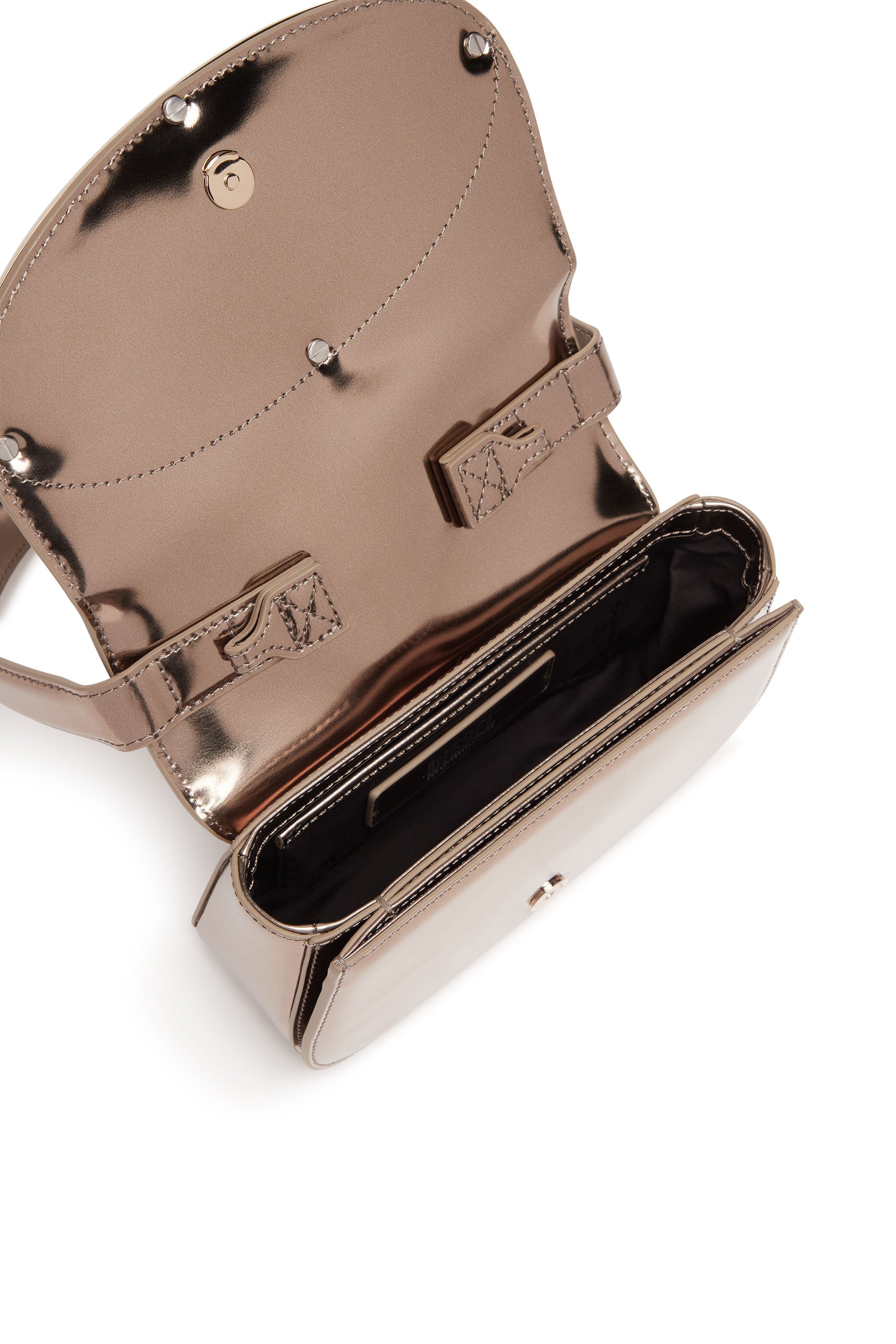 Diesel - 1DR, 1DR-Bolso icónico de hombro redondo de cuero espejado Mujer in Marrón - 4