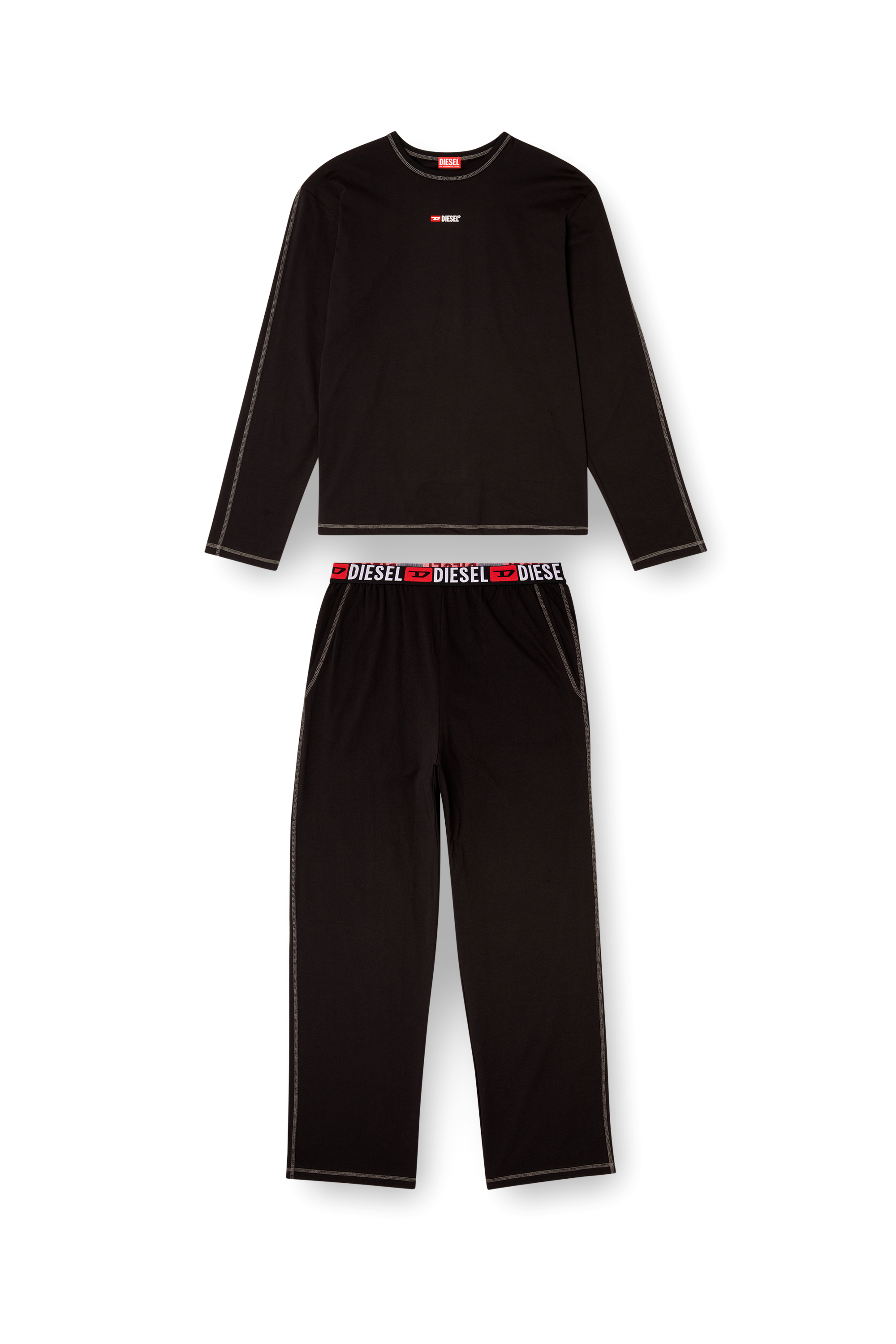 Diesel - SET-NOLAN-D-CORE, Pijama de punto de algodón Hombre in Negro - 4