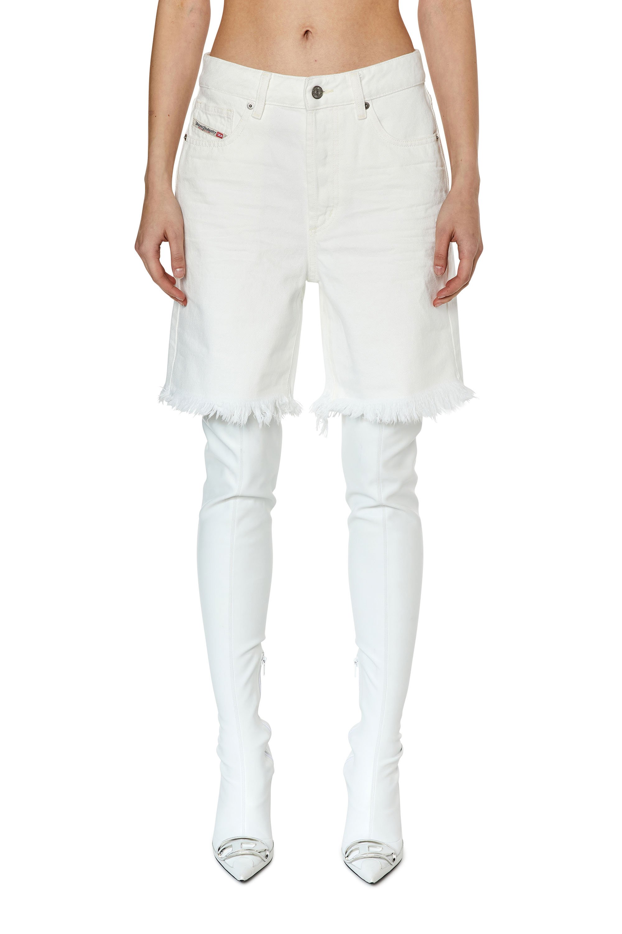 Diesel - DE-AMY, Pantalones cortos en denim Mujer in Blanco - 1