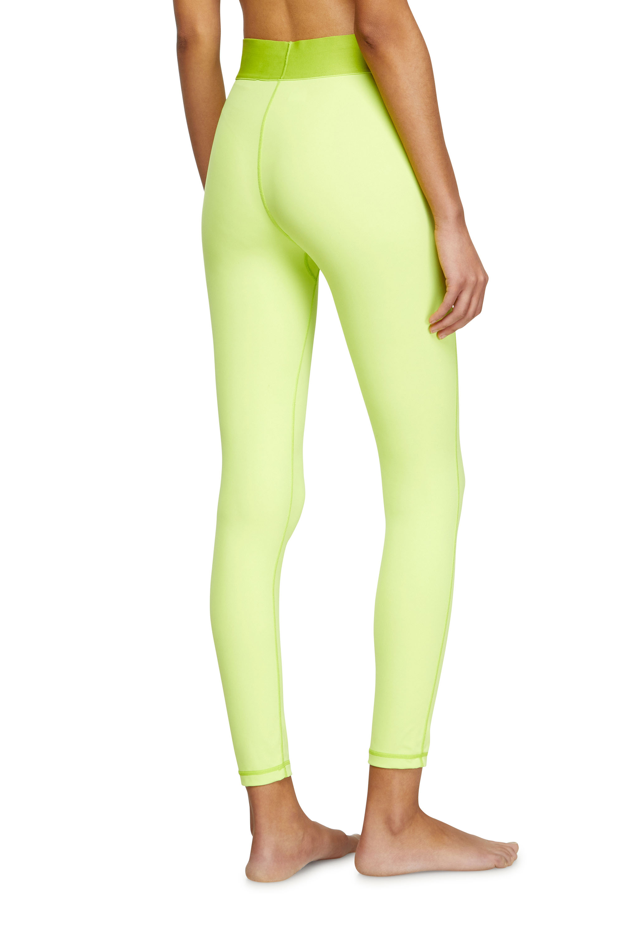 Diesel - ADELINE-D-POP, Leggings de microfibra con logotipo recortado Mujer in Verde - 3
