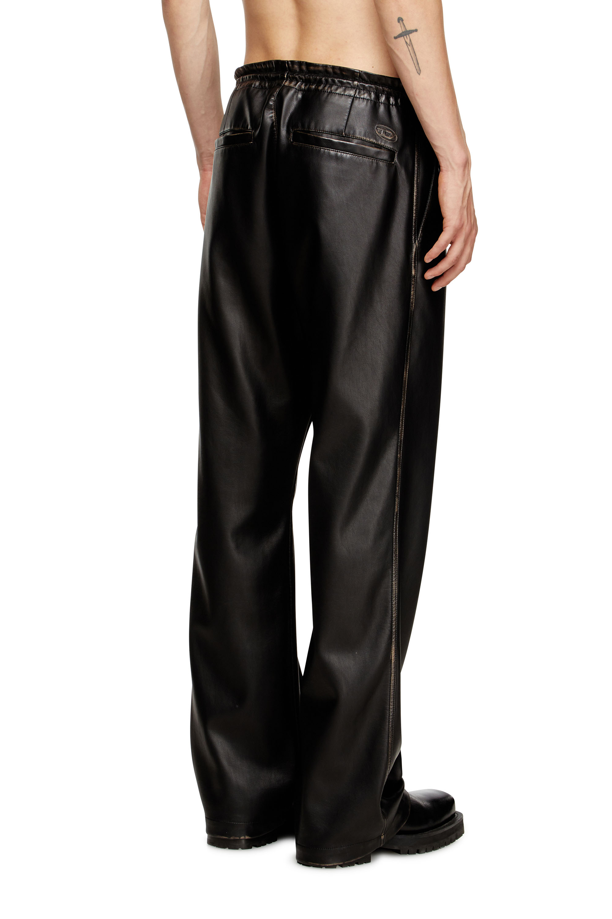 Diesel - P-RIVERS, Man's Pants in treated technical fabric in Black - 3