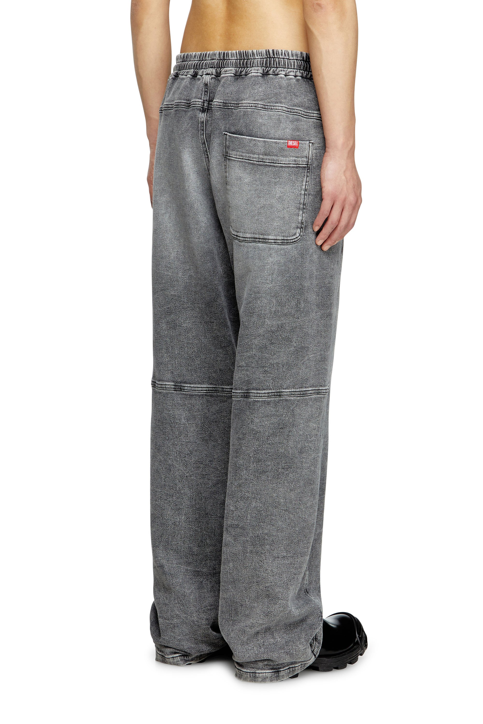 Diesel - Relaxed D-Martyans Track Denim 0BEBR Unisex, Negro/Gris oscuro - 4