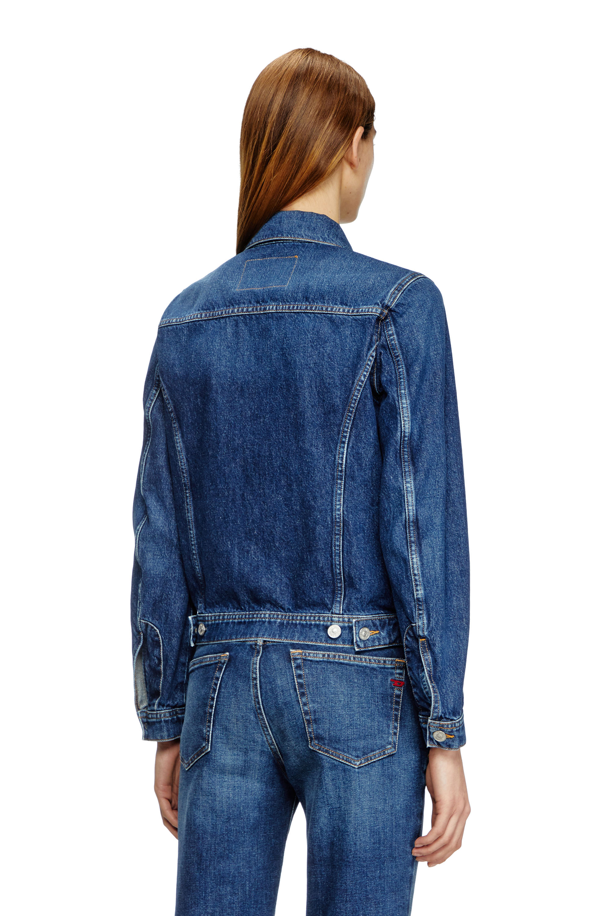 Diesel - DE-BONNY, Chaqueta trucker en denim Mujer in Azul marino - 3