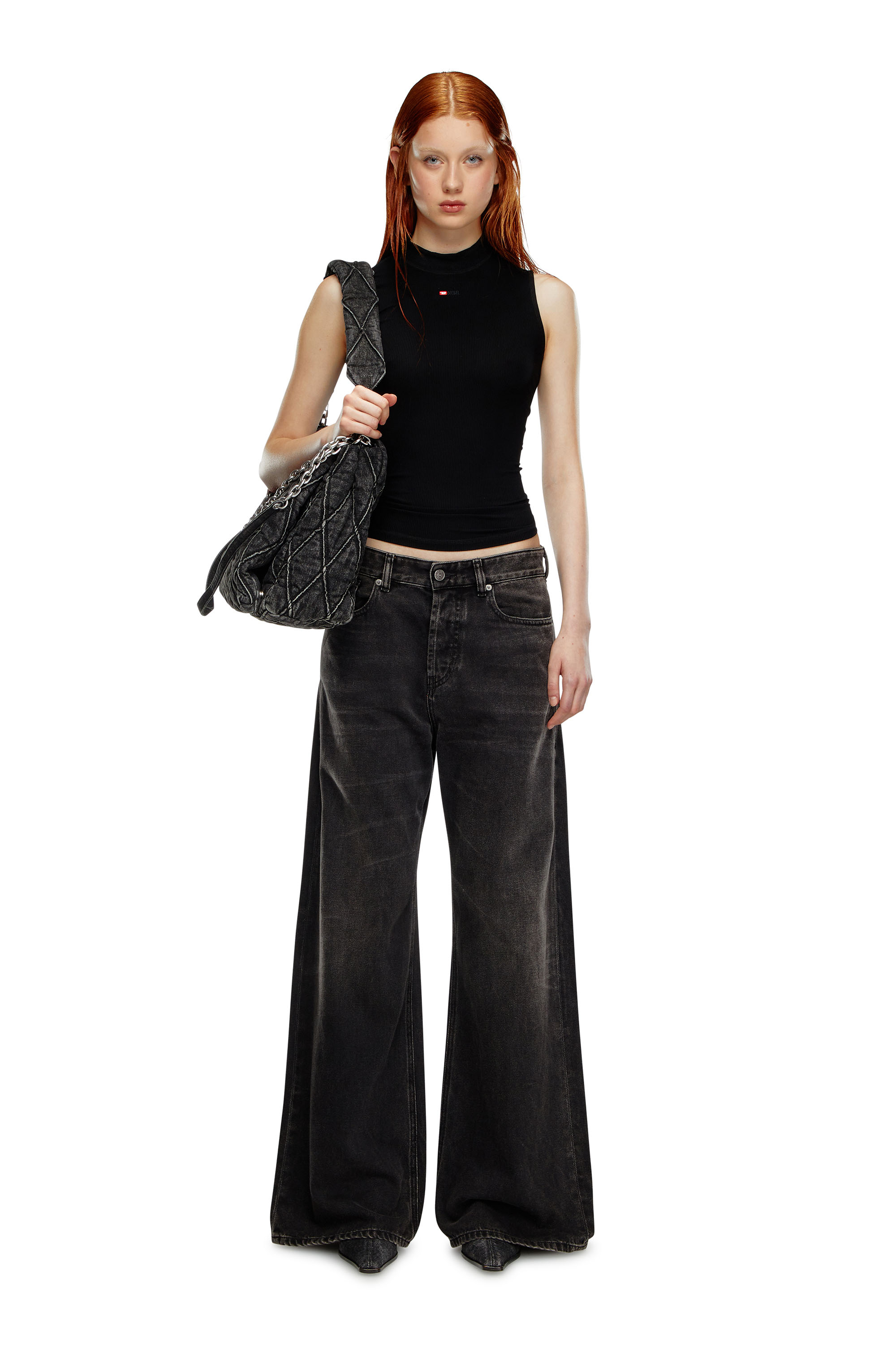 Diesel - Woman's Relaxed Jeans 1996 D-Sire 09J96, Black/Dark grey - 3