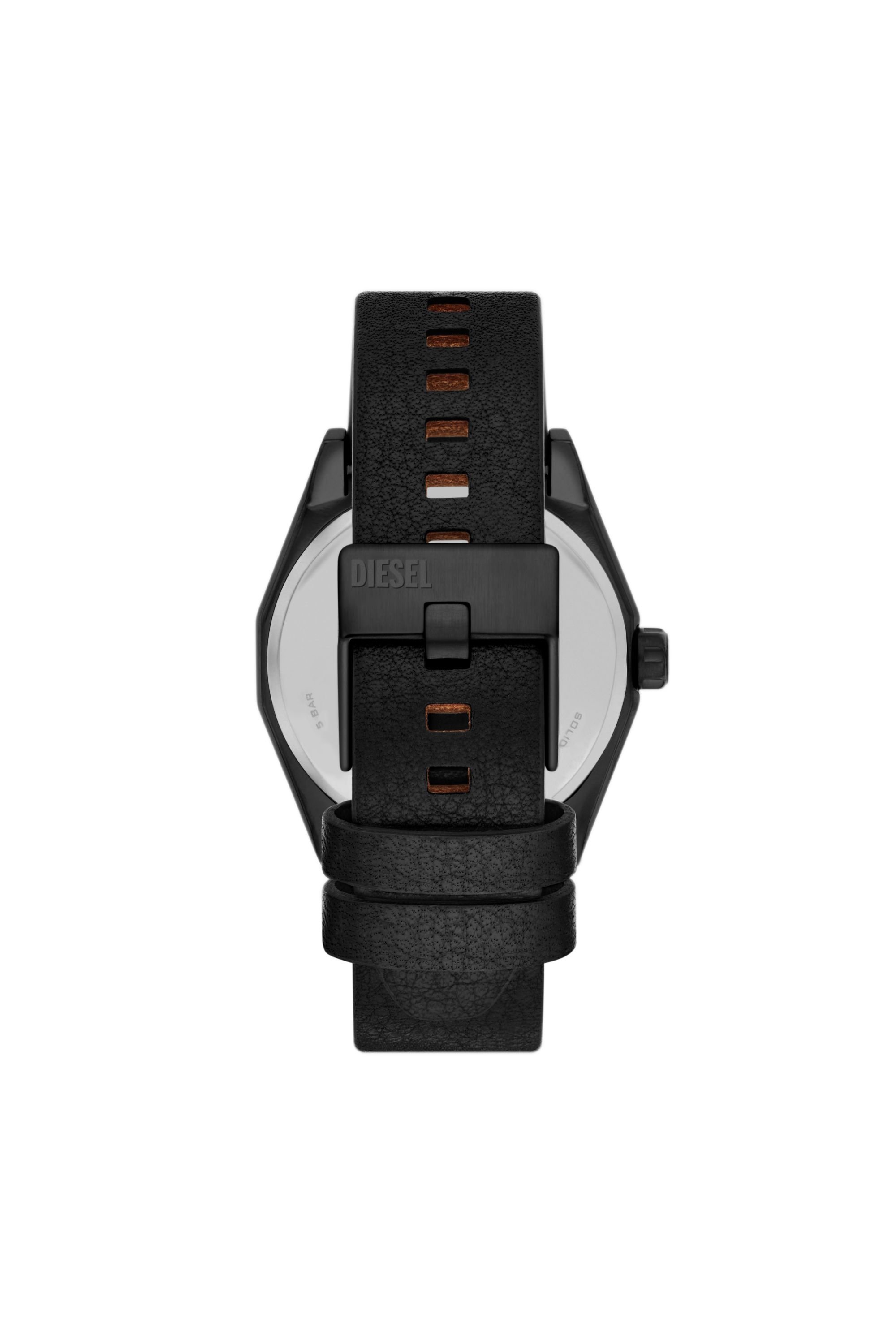 Diesel - DZ2175, Reloj Scraper de cuero negro con cronógrafo Hombre in Negro - 2