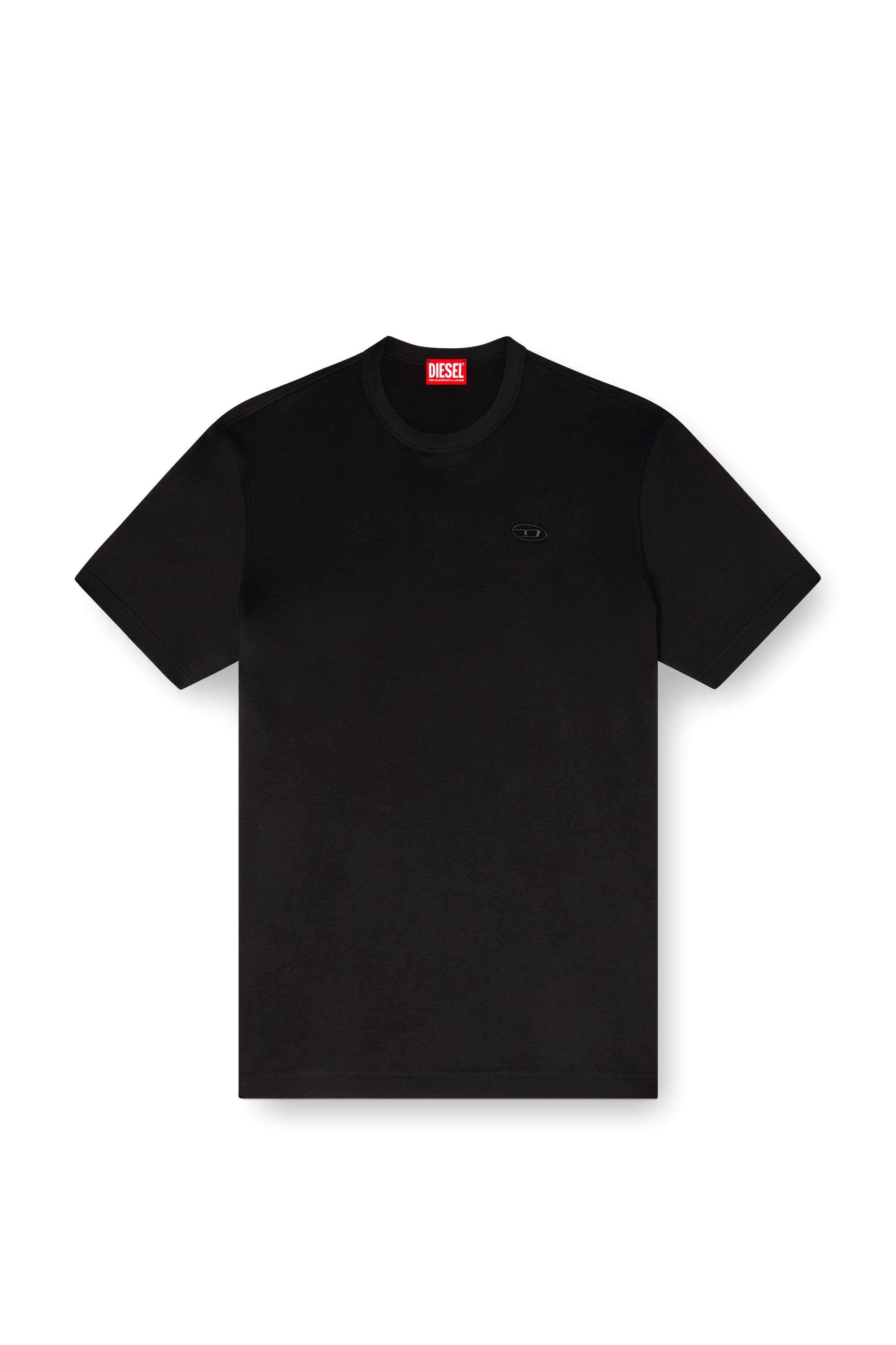 Diesel - T-ADJUST-SLITS-R17, Camiseta con bordado de logotipo a tono Hombre in Negro - 3