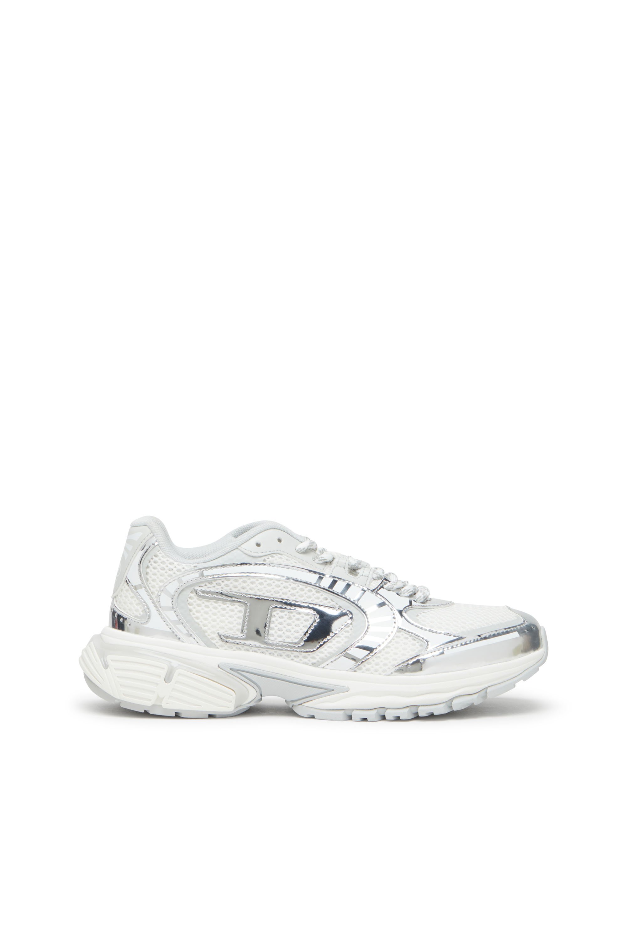 Diesel - S-PRO-V-DENSE LOW W, S-Pro-V-Dense-Deportivas de malla metálica con logotipo Oval D Mujer in Blanco - 1